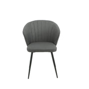 Chaise rembourrée Krid Gris foncé avec des pieds en métal noir 44x41x82 cm