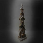 Maison en bois avec led naturel cm14x12h69