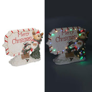 Écrit en résine blanc rouge avec led cm45x12h36