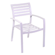 Fauteuil Boston en aluminium blanc avec coussin gris