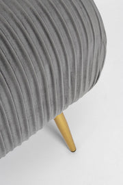 Banquette 2 places en velours gris Selena