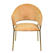 Fauteuil Rotterdam en velours ocre