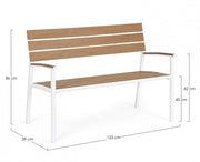Banc de salon de jardin blanc Isak