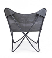 Fauteuil papillon camping gabicce gris 77,5x81x89h cm
