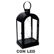Lanterne led métal noir cm20,2x15,2h38,5-46
