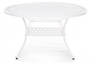 Table de jardin ovale en aluminium blanc Ivrea 148x201 cm