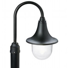 Support de lampe en plastique transparent, diamètre 60mm, hauteur maximale de la lampe 150mm, IP43 noir