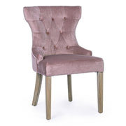 Chaise classique Azelia Wooddrose en velours