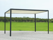 Gazebo pergola aluminium milwaukee noir c / feuille électrique électrique 3x3x2,5h m