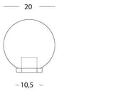Lampe d'extérieur en thermoplastique avec sphère opale Ø 20cm noir