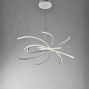 Lustre en métal et aluminium LED blanc intégré 70x h150 cm