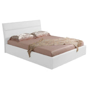Lit double conteneur Ios en éco-cuir blanc