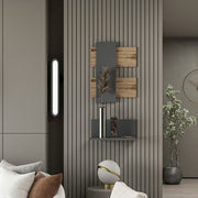 Composition Etagères murales en noyer anthracite Belita