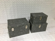 Malle en éco-cuir gris vintage 1-3 cm 50 x 80 xh 30,5