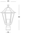 Lampe d'extérieur en aluminium moulé sous pression avec diffuseurs en verre transparent noir 50x30x20