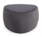 Pouf Stone effet velours gris foncé