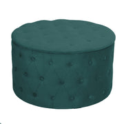 Pouf velours vert sauge 1-2 cm ø70h42