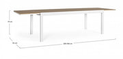 Table d'extérieur 200-300x95x74h Blanc