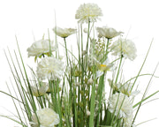 Bouquet de Fleurs artificielles en polyester blanc et vert
