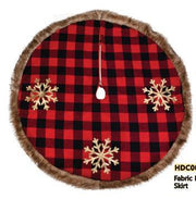 Couverture de base d'arbre en tissu avec des arcs en tartan rouge cm ø120