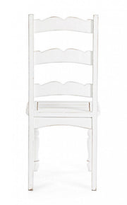 Chaise en bois de style rustique blanc minable