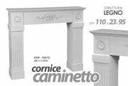 Faux cadre Chimney Bois blanc Shabby CM 110x23x95