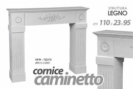 Faux cadre Chimney Bois blanc Shabby CM 110x23x95
