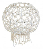 Lanterne de style vintage en macramé blanc 38h cm