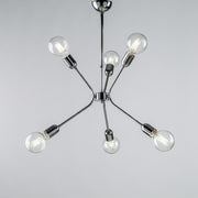 Lustre moderne en fer chromé poli six lumières 43x h62 cm urban
