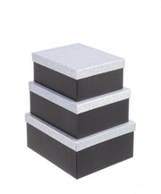 Ensemble de 8 boîtes à paillettes noires 3x