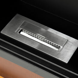 Bioéthanol Bioethanne Firefonne du sol Cambridge en bois brun 110x37x H102 cm