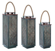 Ensemble de 3 lanternes en métal de style fusion