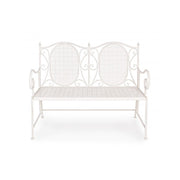 Banquette pliante deux places en acier blanc EMILY 115x60x h92 cm