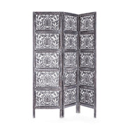 Paravent de style fusion 3 portes Darika gris antique