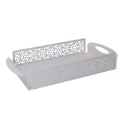 Plateau rectangulaire en métal flèche blanche cm41x20h6,5