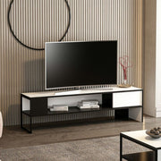 Meuble tv noir et blanc Concord 150x35xh.42 cm.