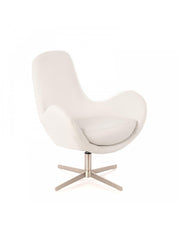 Fauteuil Olga en simili cuir et métal blanc STS