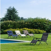 Chaise longue Martin grise pour l'extérieur