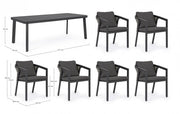 Ensemble table + 6 chaises Cordova anthracite