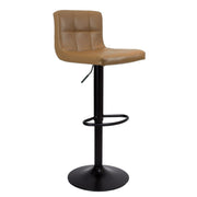 Tabouret réglable couleur rouille avec pieds noirs mats Assise en tissu, réglable