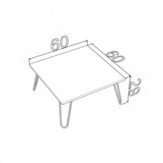 Table de lit brillant blanc avec pli joyeux cm 60 x 60 x 29 h cm