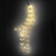 Branche lumineuse 144 led blanc chaud cm40xh120x2 fil blanc fixe pour usage extérieur