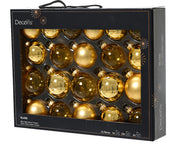 Décoration de Noël en verre, sphère lisse et mate, couleur or clair, diamètre 7cm