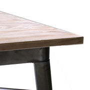 Table de bar en fer Bristol avec plateau en bois galvanisé