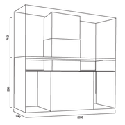 Hotte aspirante URBAN SPACE ISOLA en inox bruni 120x54 cm