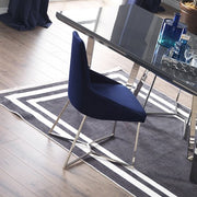 Chaise Enzio bleu tissu parlement