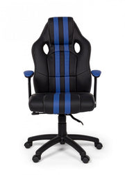 Fauteuil de bureau avec accoudoirs Spider en similicuir bleu