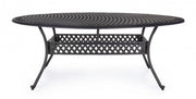 Table ovale Ivrea en aluminium anthracite 200x150 cm