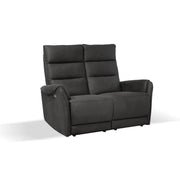 Sofa à 2 plans avec 2 fauteuils inclinables électriques Effet gris nabuk 135 x 98 x 109 cm