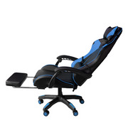 Cheale Gaming en Frop de Office Reflinable avec Blue et Black Puggest 64X53X H123 / 133 CM